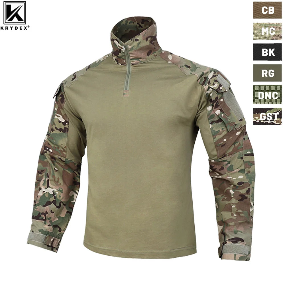 Combat Shirt with Elbow Pads For Hunting Outdoor Tops