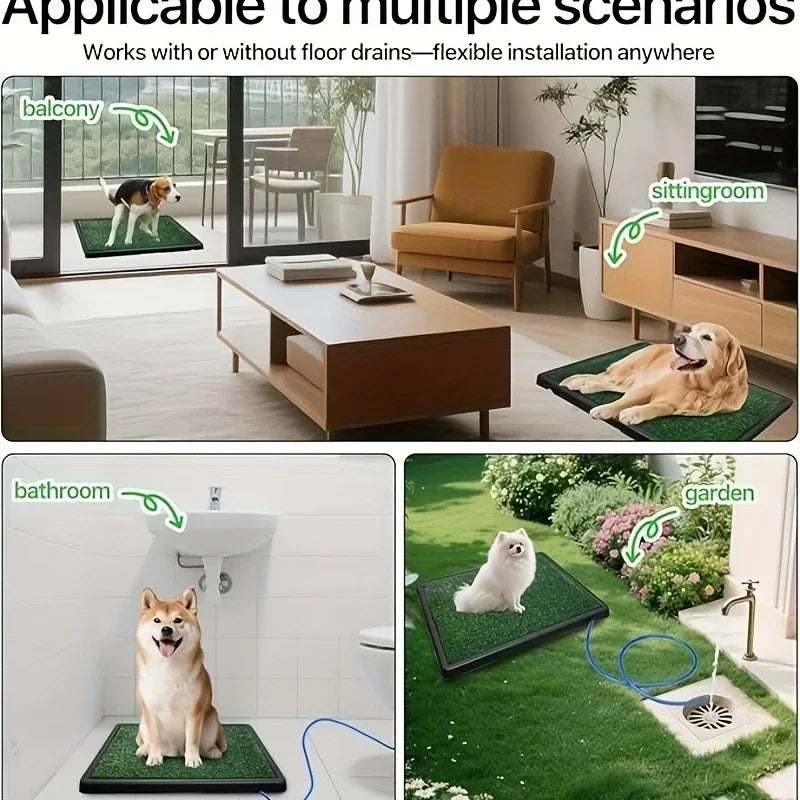 Portable drainage dog pet toilet, artificial turf