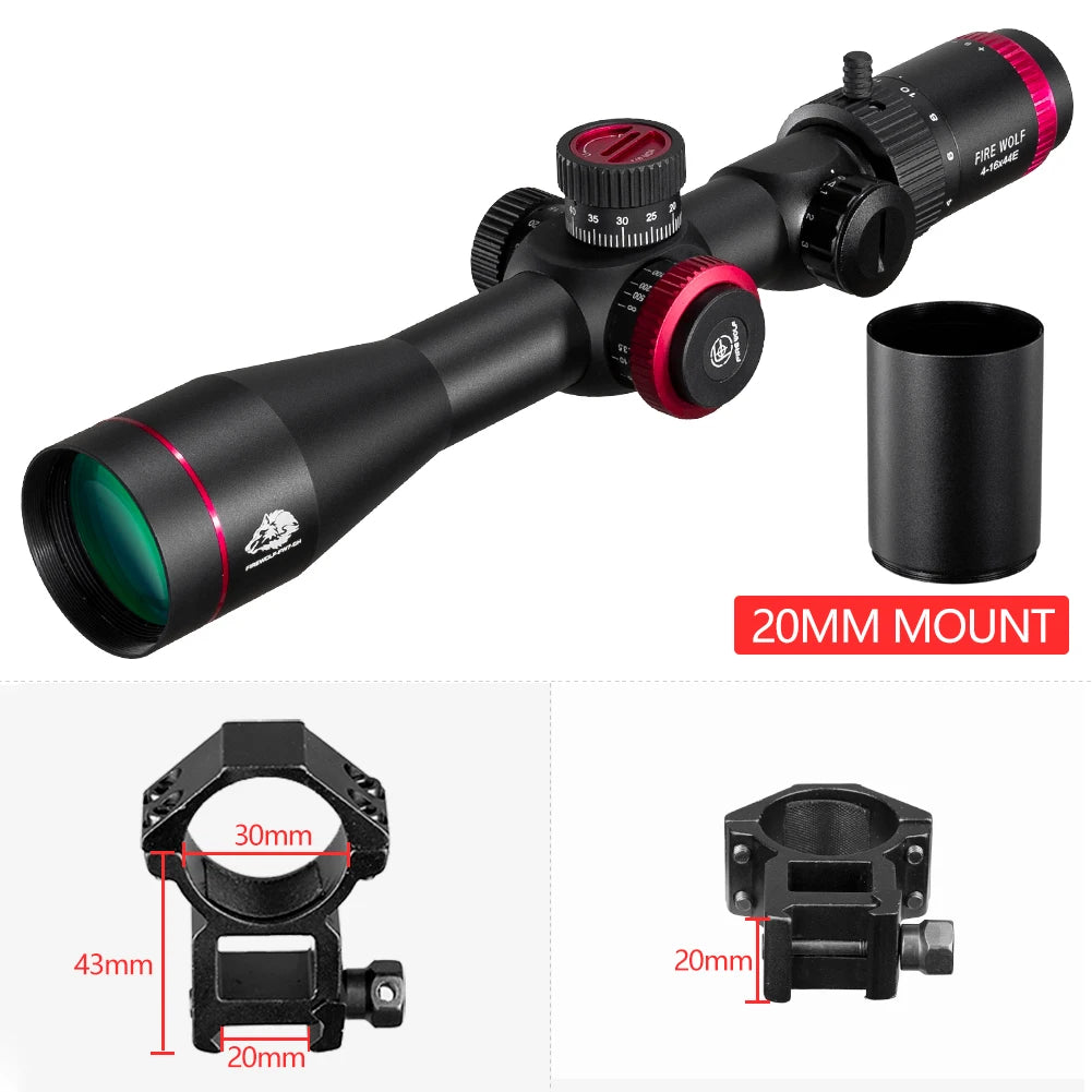4-16X44 Scope Red Green Hunting Optical Sight Sniper Riflescope