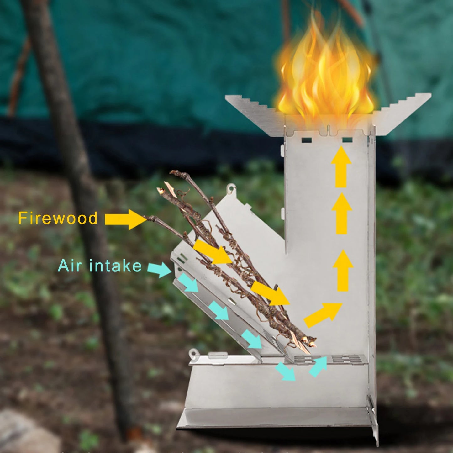 Lightweight Camping Stove Collapsible Stainless Steel