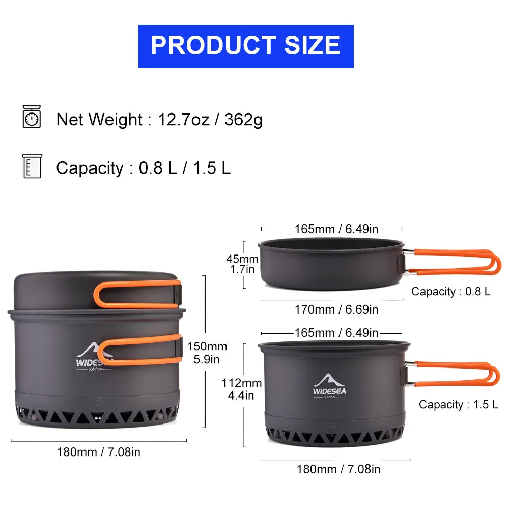 Camping 1.3L 2.3L C Outdoor Cooking Set