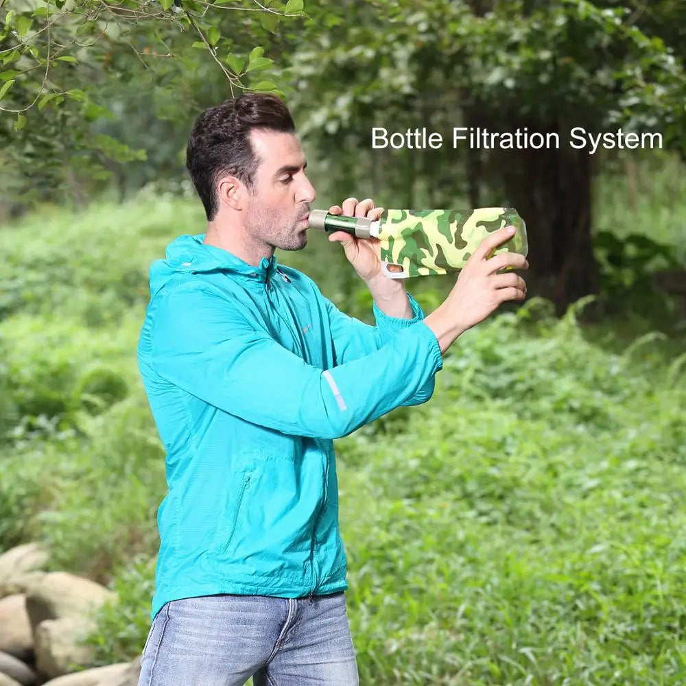 Portable Outdoor Water Filter Survival Kit for Travel