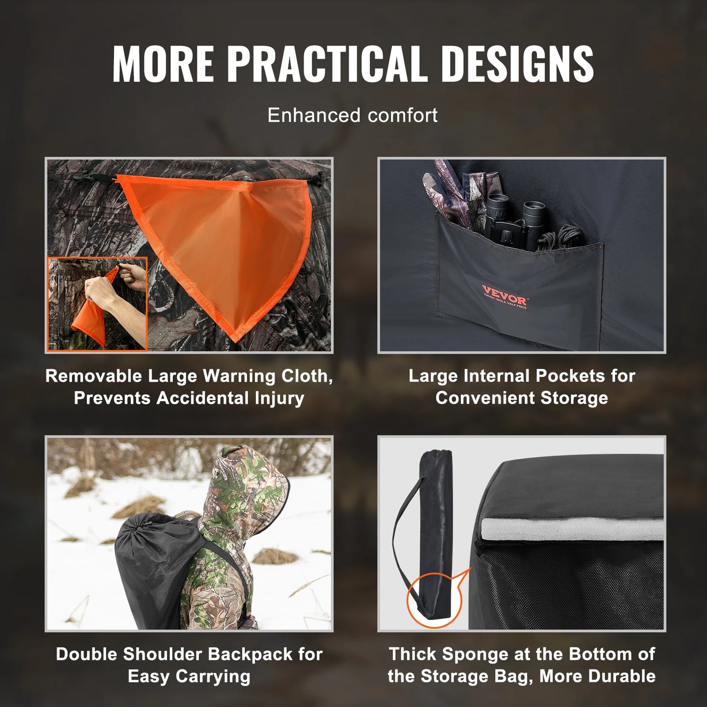 Hunting Blind, 270° See Through Ground Blind, 2-3 Person