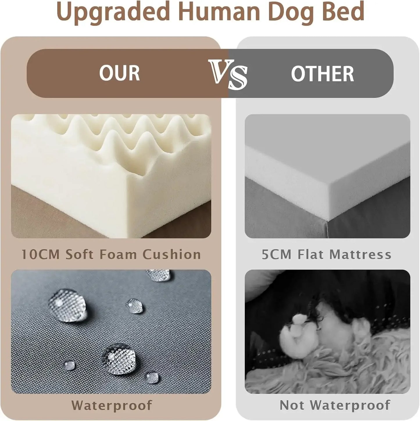 Human Dog Bed,71''x45''x12''Size Fits Adult and Pet Washable
