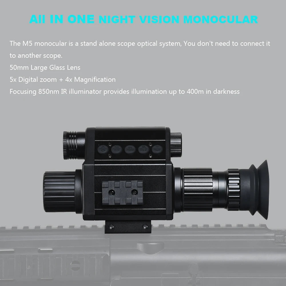 Digital Night Vision Riflescope 940nm IR Scope Sight Monocular 5X