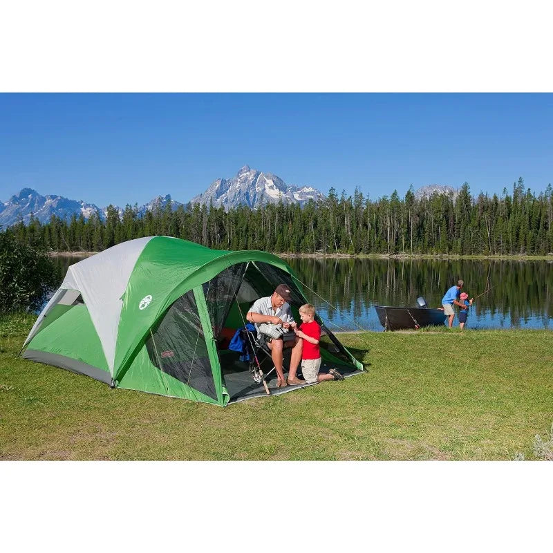 Coleman Screened Camping Tent, 6/8 Person Carry Bag