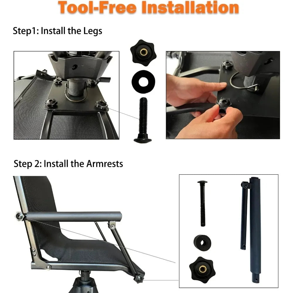 XMSJ Hunting Blind Chair With Cover Alloy Steel 4 Leg