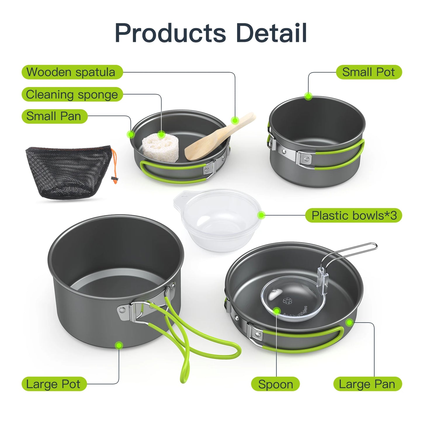 Outdoor Tableware Camping Cookware 2-3 People