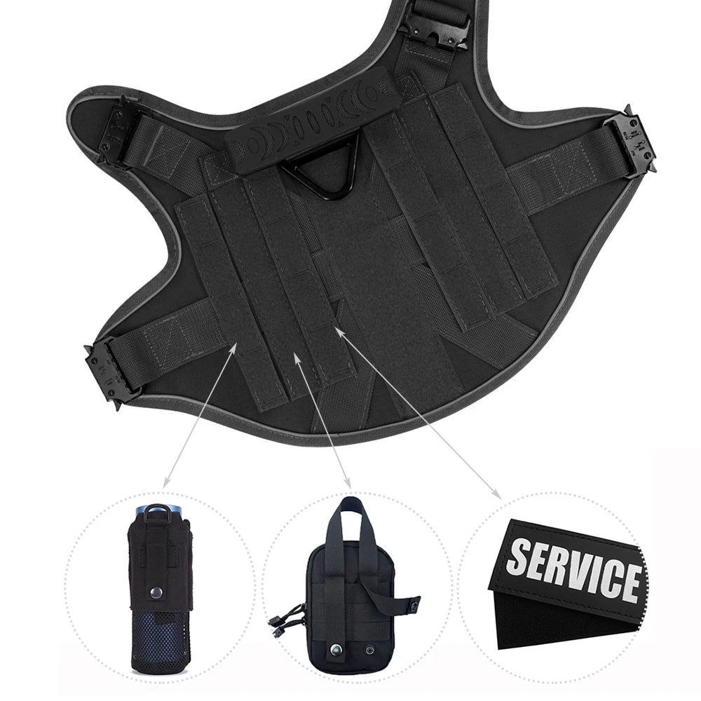 Reflective Dog Harness with 4 Metal Buckles