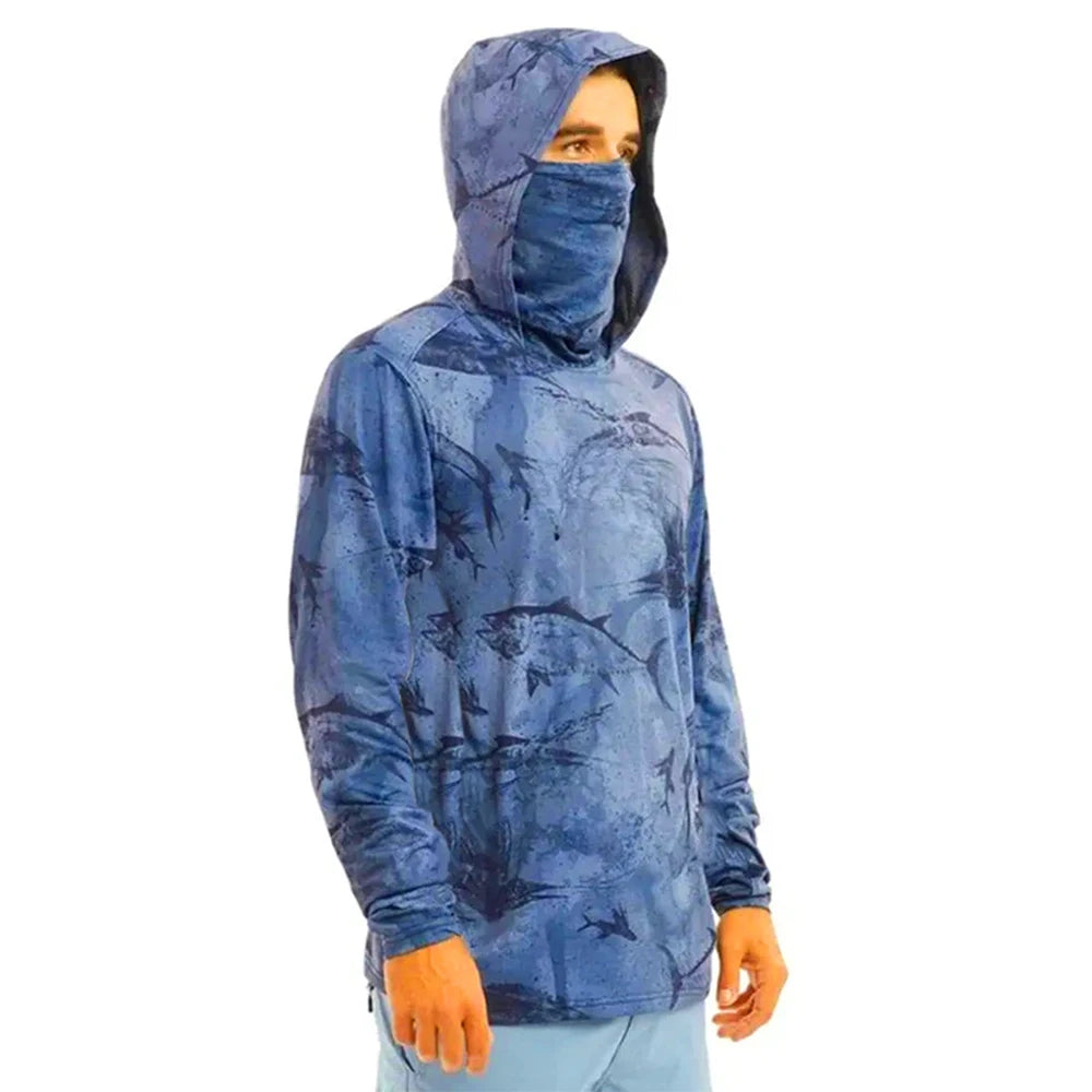 Fishing Hoodie Breathable Mask Men Sun Protection