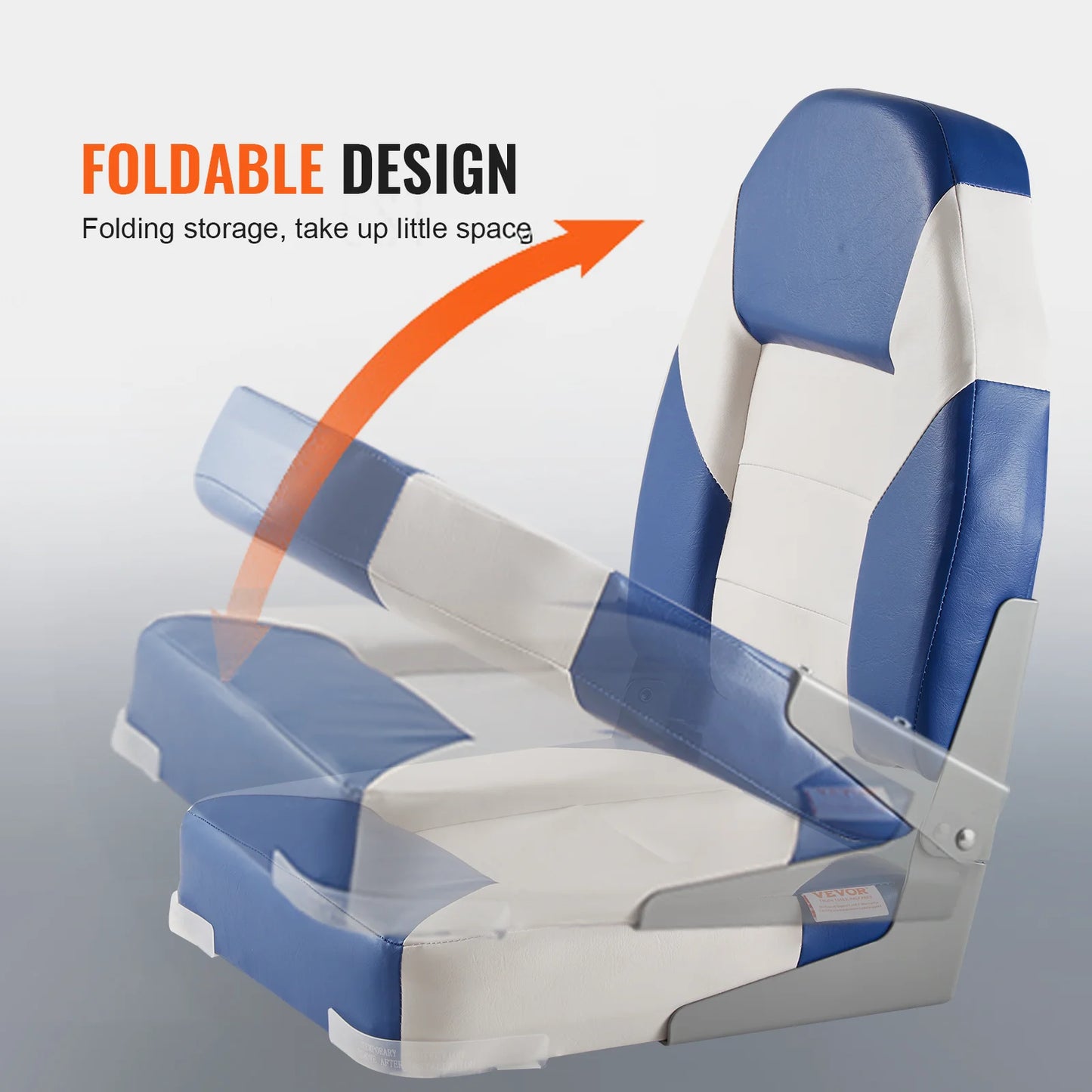 21.85" High Back Boat Seat Folding Boat for Fishing Boat, Canoe, 2-Pack