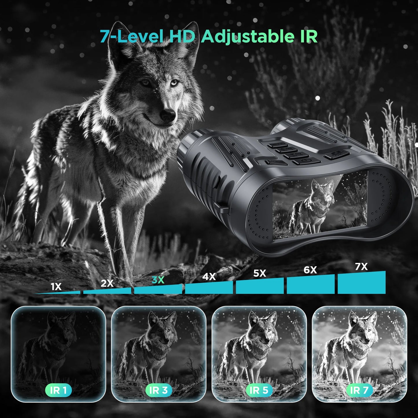 Rechargeable NightVision Telescope 4K UHD Infrared Telescope Camera Binocular