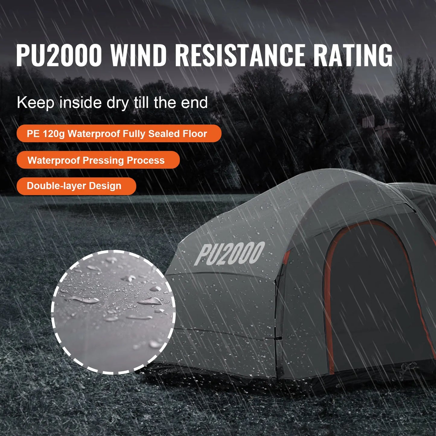 SUV Camping Tent 8'-8' for Camping with Rain Layer