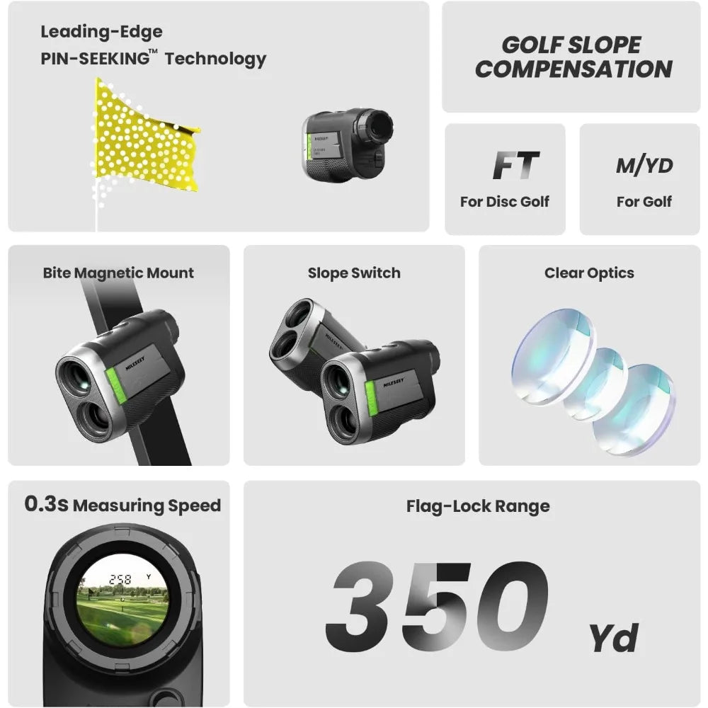 Golf Incline rangefinder, removable battery, 1100 yards rechargeable