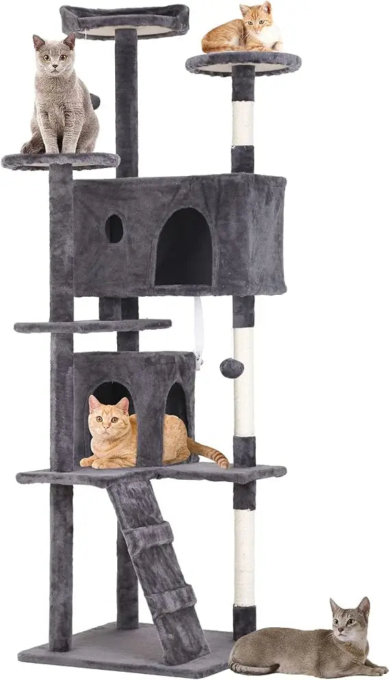 BestPet 70in Cat Tree Tower for Cats Multi-Level Scratching Posts