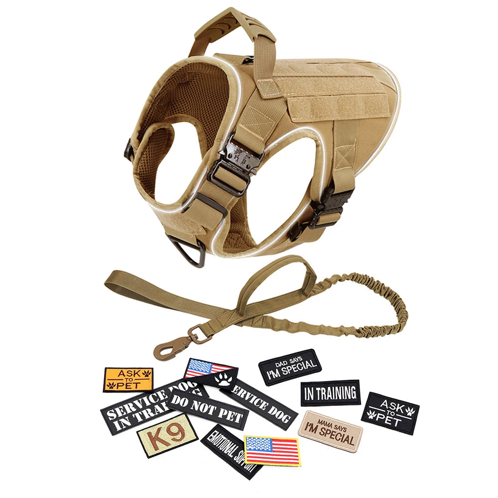 Reflective Dog Harness with 4 Metal Buckles