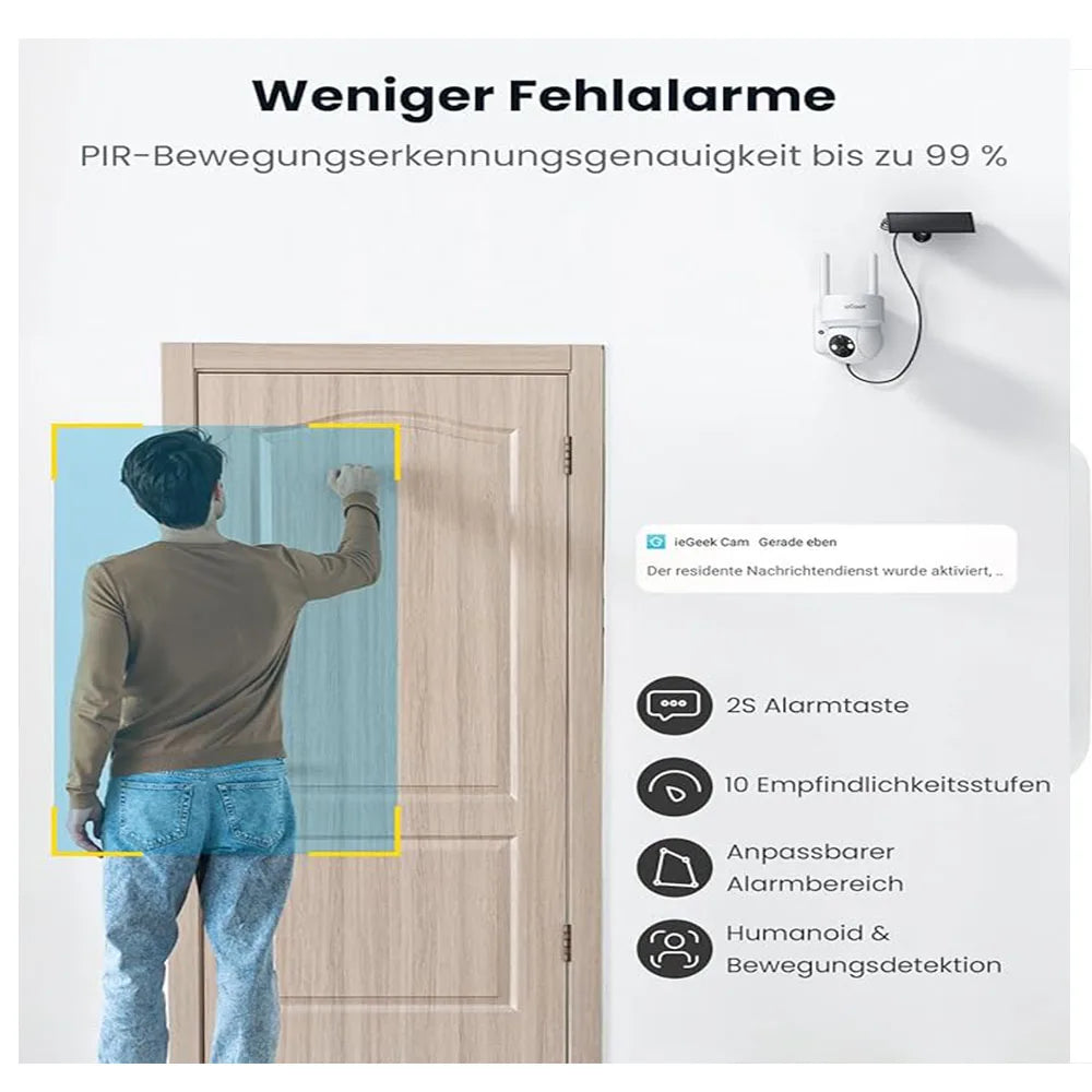 WiFi Security Cameras Wireless Battery Powered Cam with Solar Panel