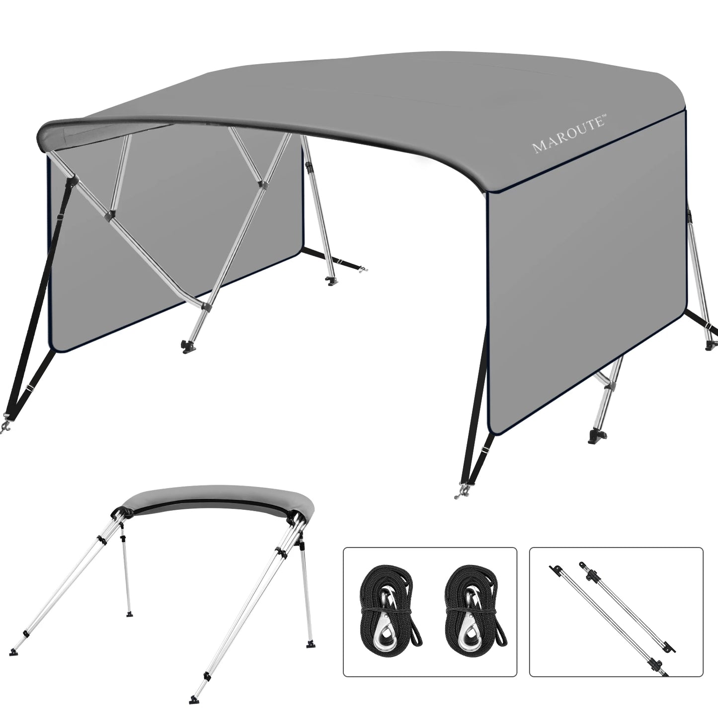 Top Boat Cover with Aluminum Alloy Frame 600D Marine Grade Fabric