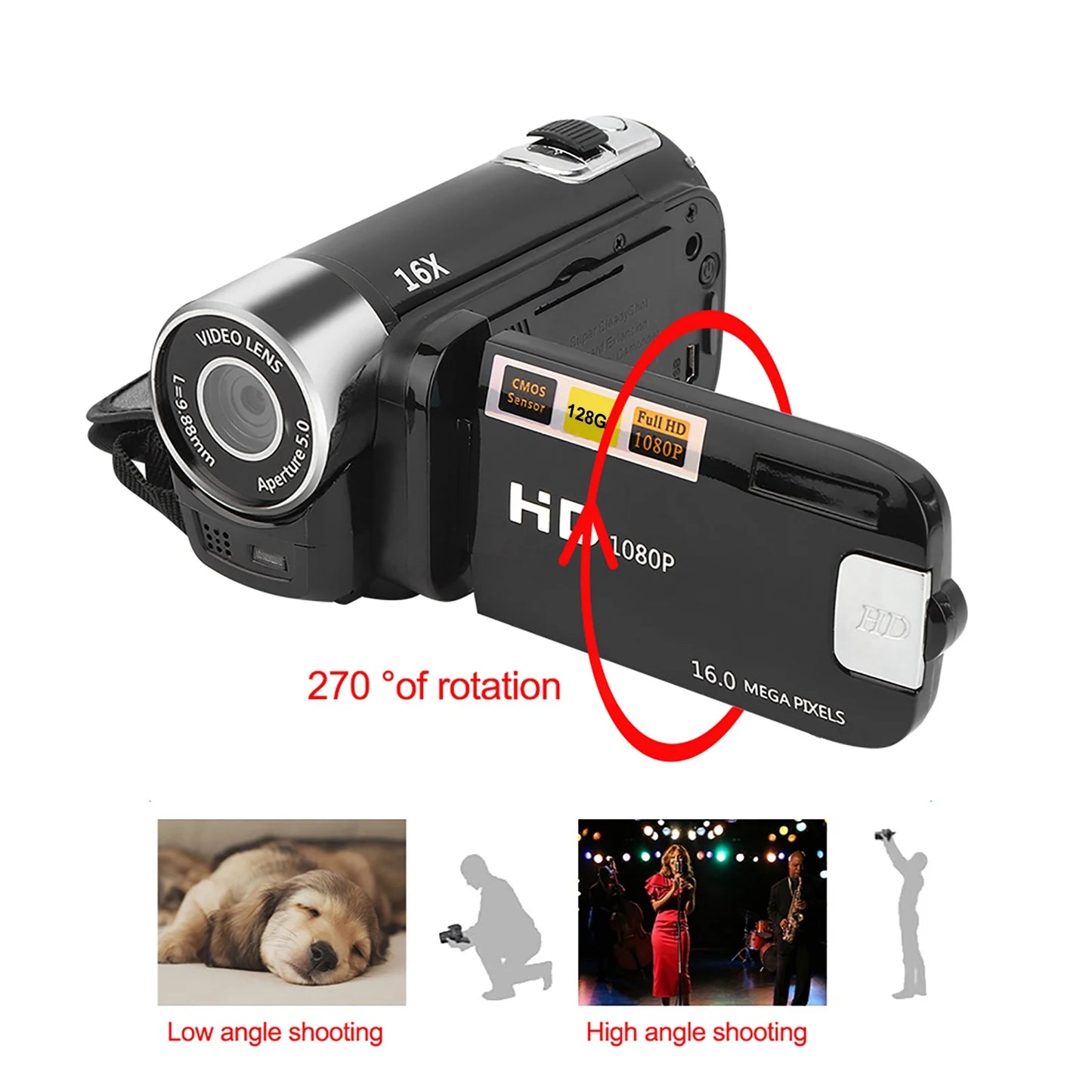 Digital Zoom 2.7 Inch Colourful Display Screen Image Video Shooting Camcorder