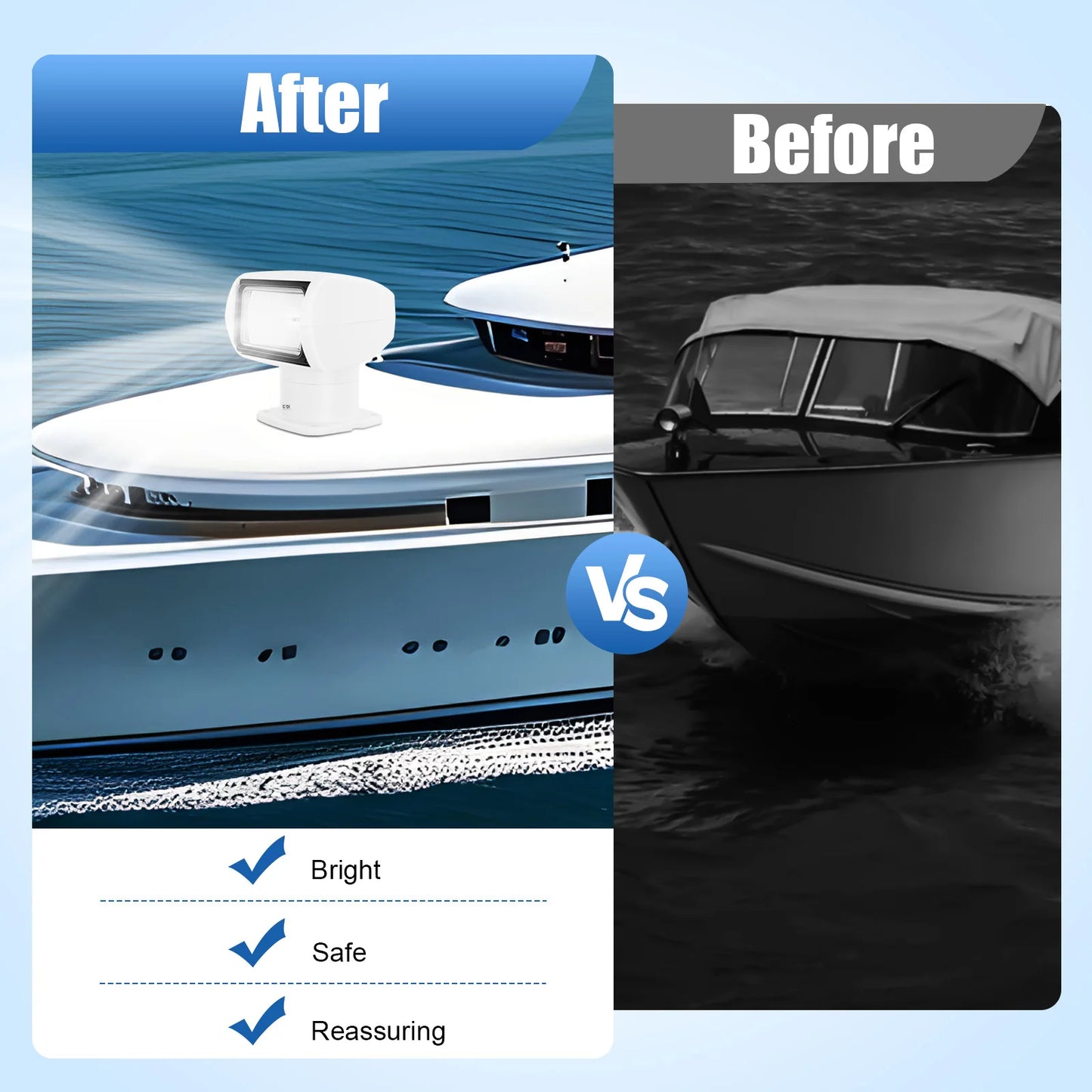Boat Search Light Remote Control Spotlight 2500 Lumen