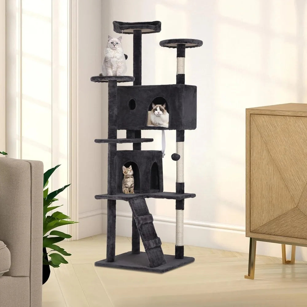 BestPet 70in Cat Tree Tower for Cats Multi-Level Scratching Posts