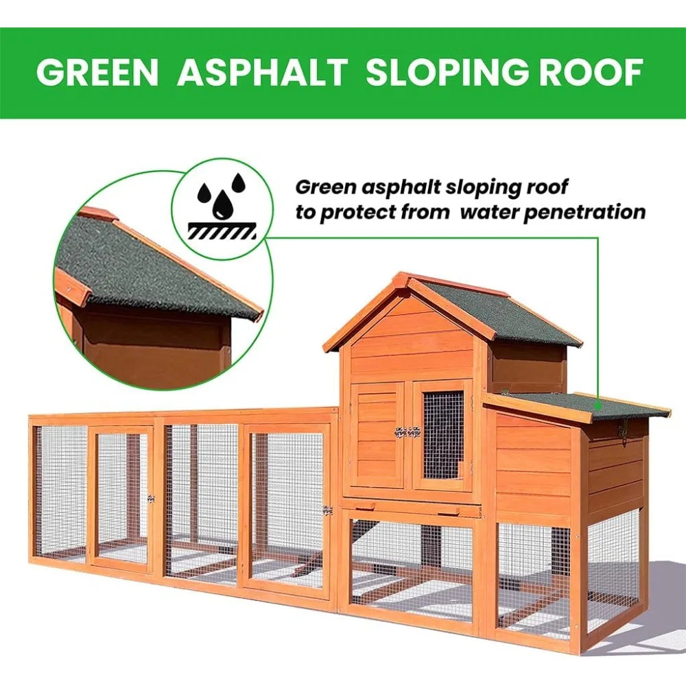 122" Large Chicken Coop Wooden Backyard Hen House