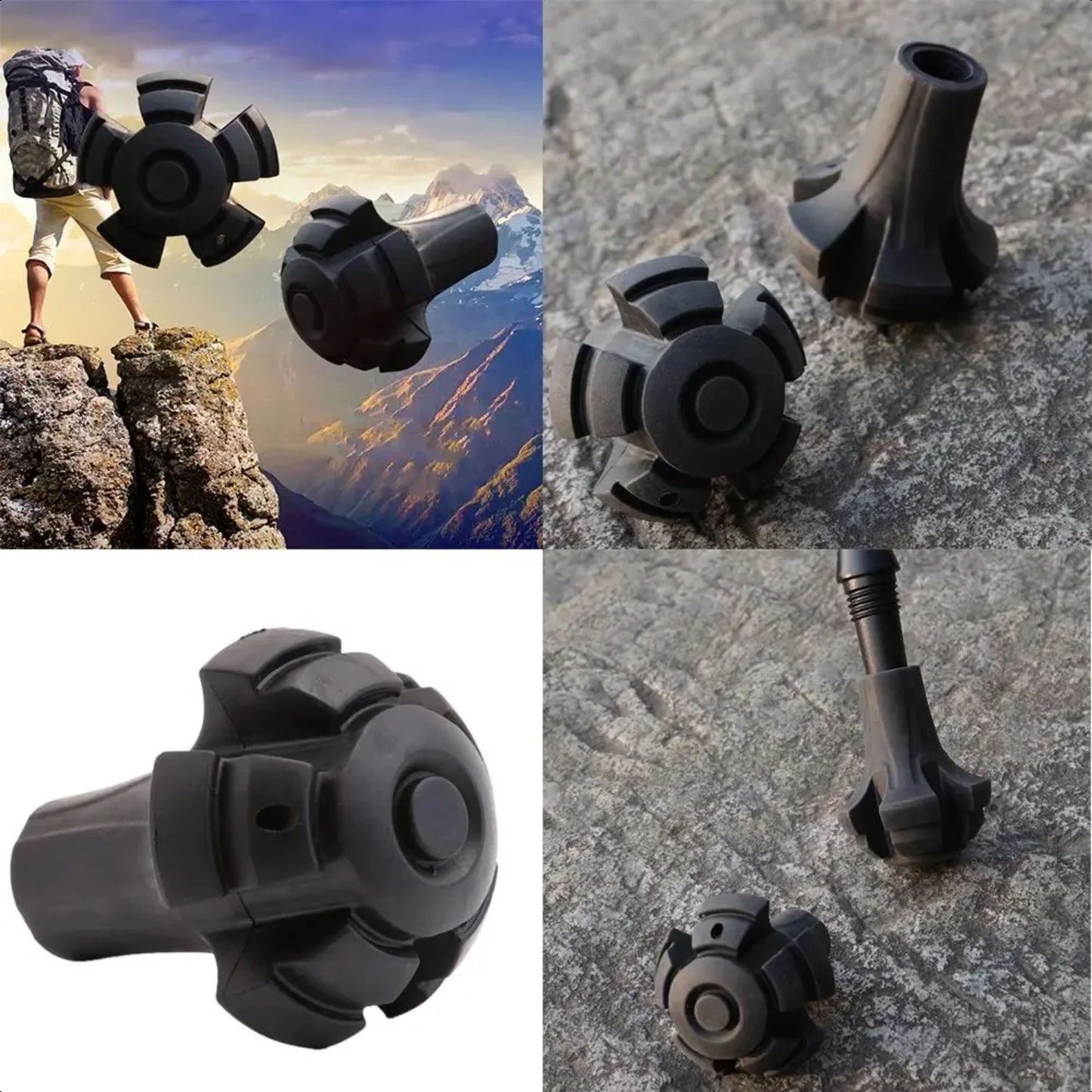 1PC Black Nordic Style Walking Poles for Hiking Adventure