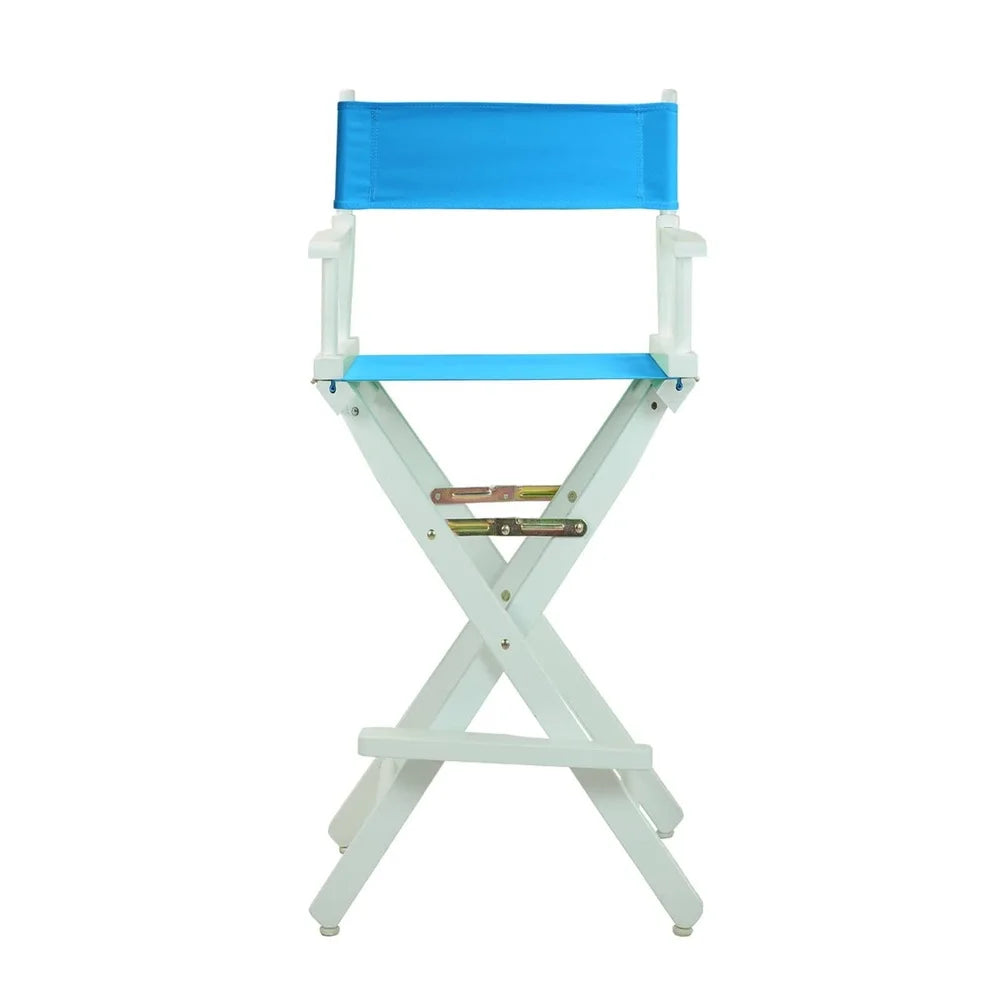 Portable Director's Chair Solid Wood Frame Lime Green Canvas