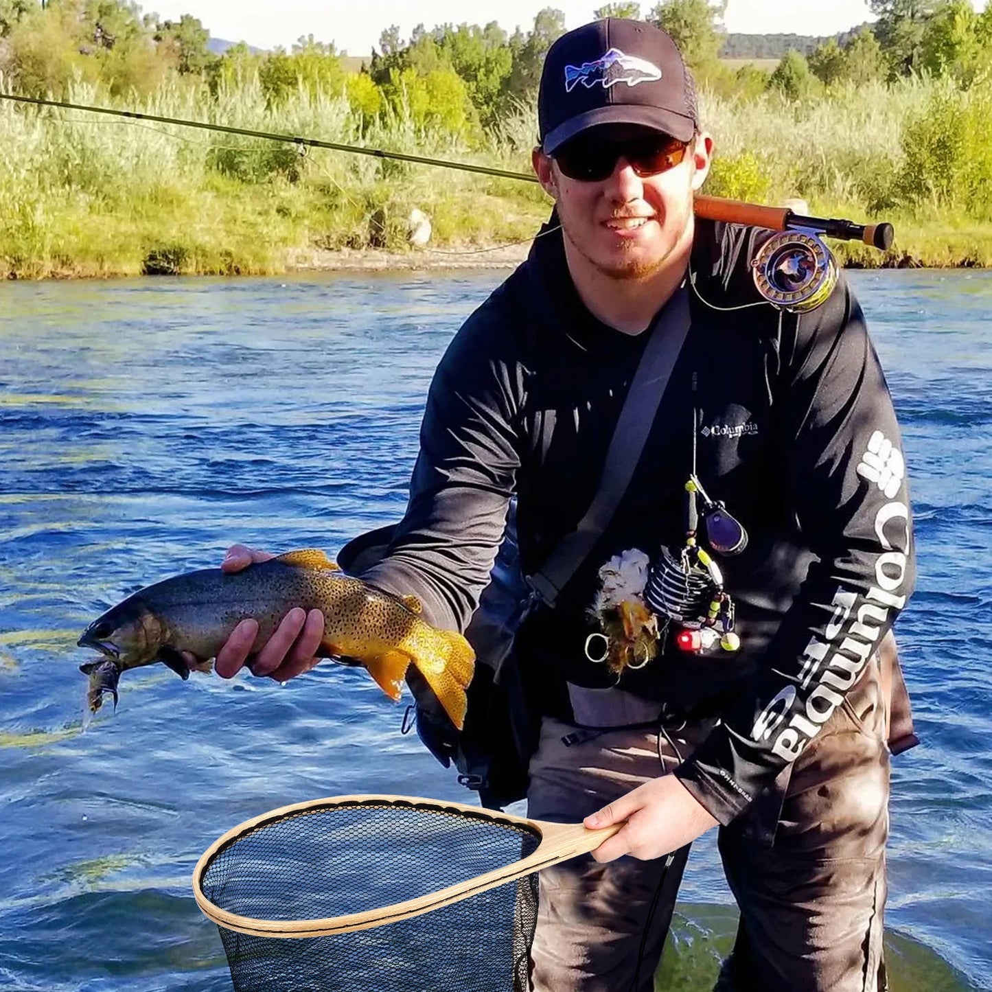 Fly Fishing Black Deep Net Freshwater Small Mesh