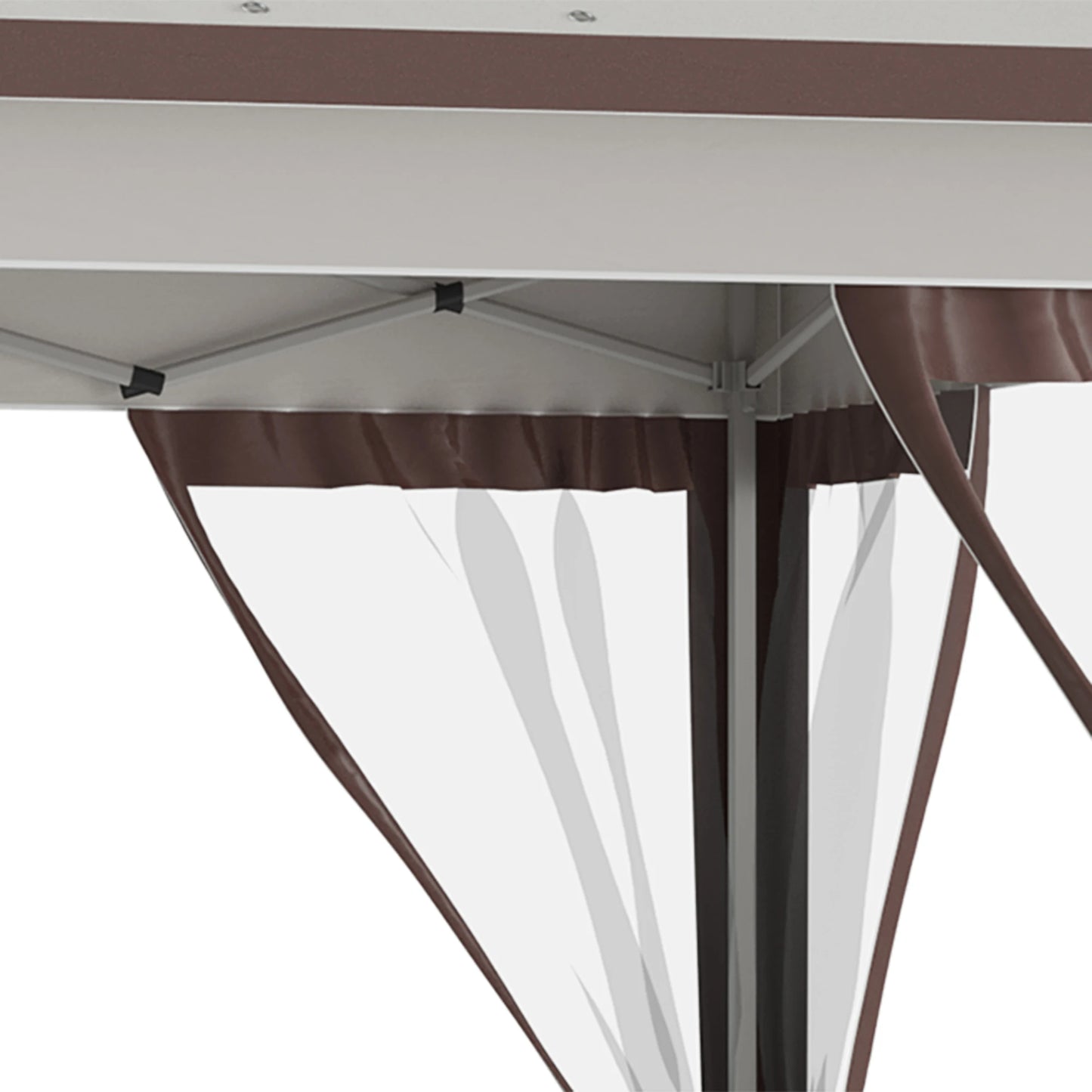12' X 12' Backyard Party Cabana Gazebo W/ 3-Level Adjustable Height, Beige