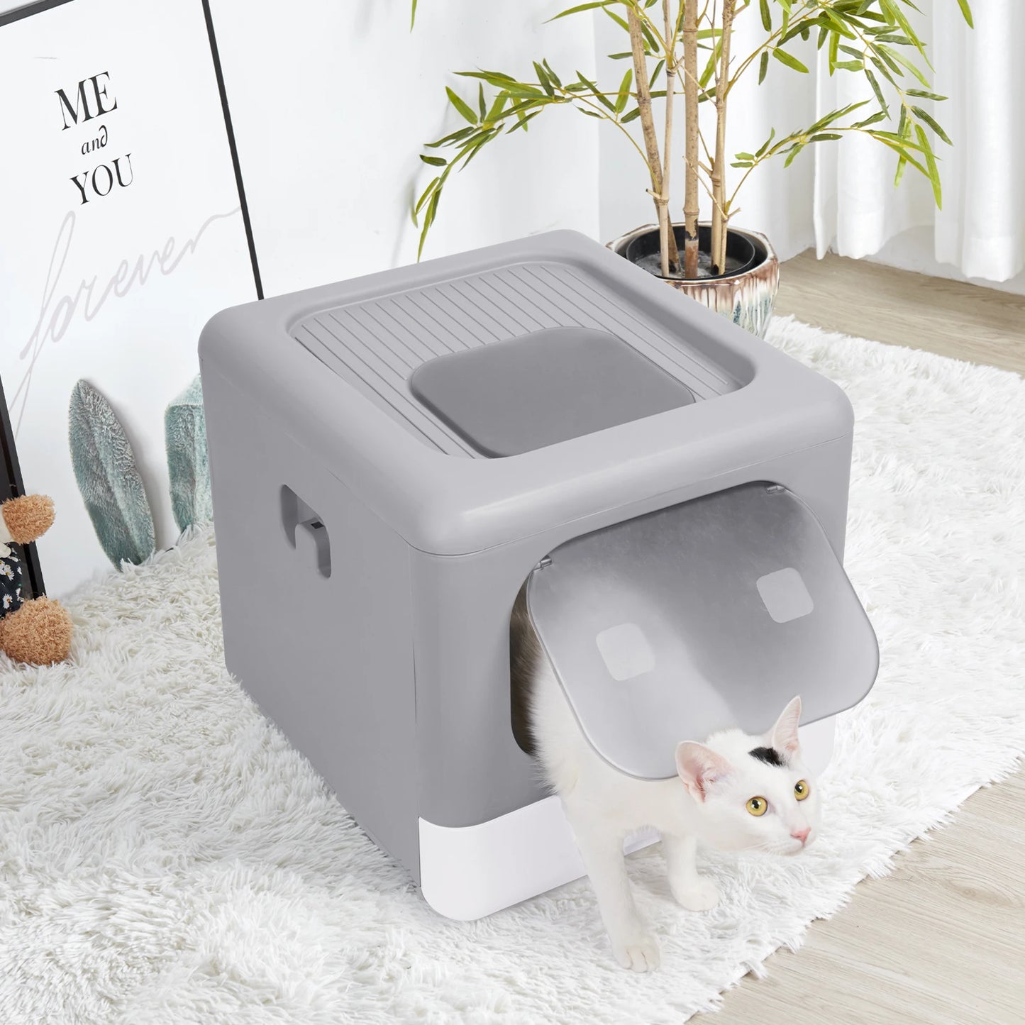 Cat Litter Box with Scoop and Tray Sifting