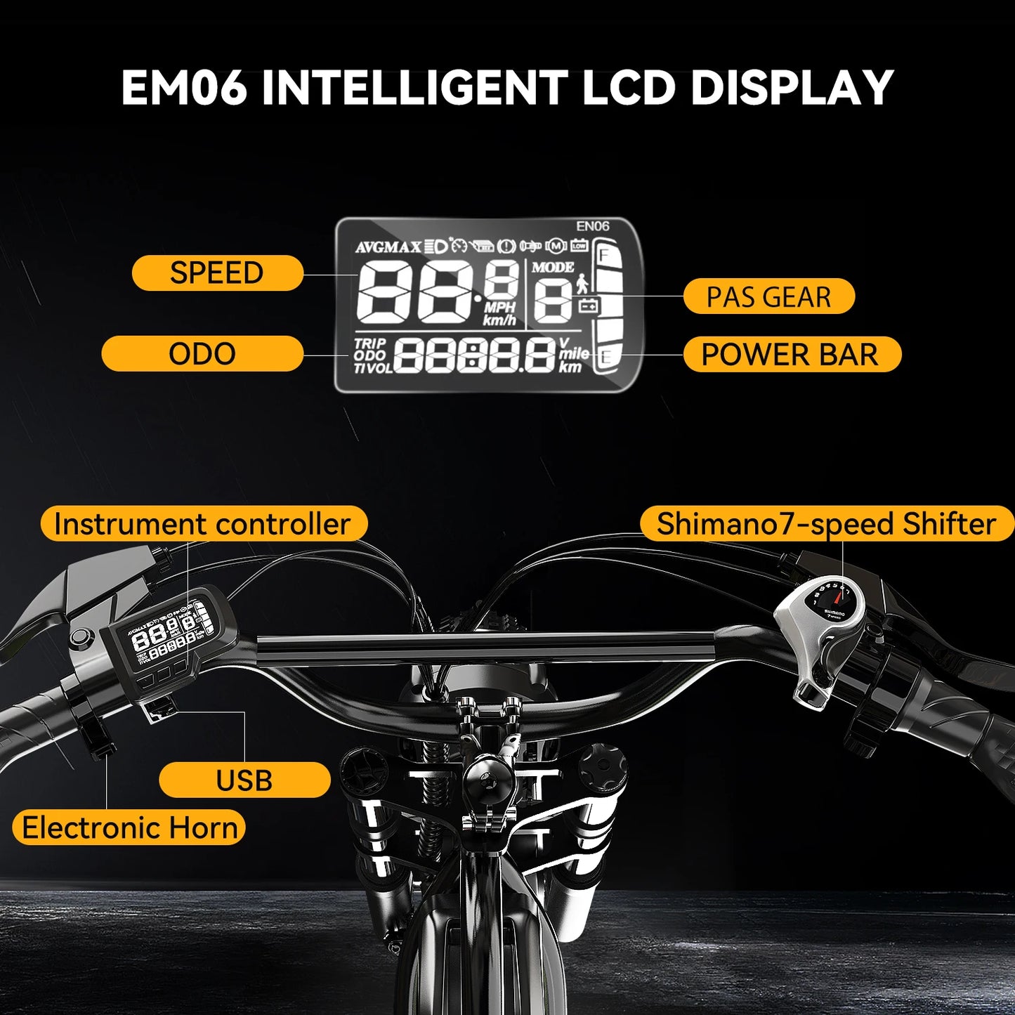 Aoango Electric Fat Tire AllTerrain Mountain Utility Cruiser Bicycle Pro