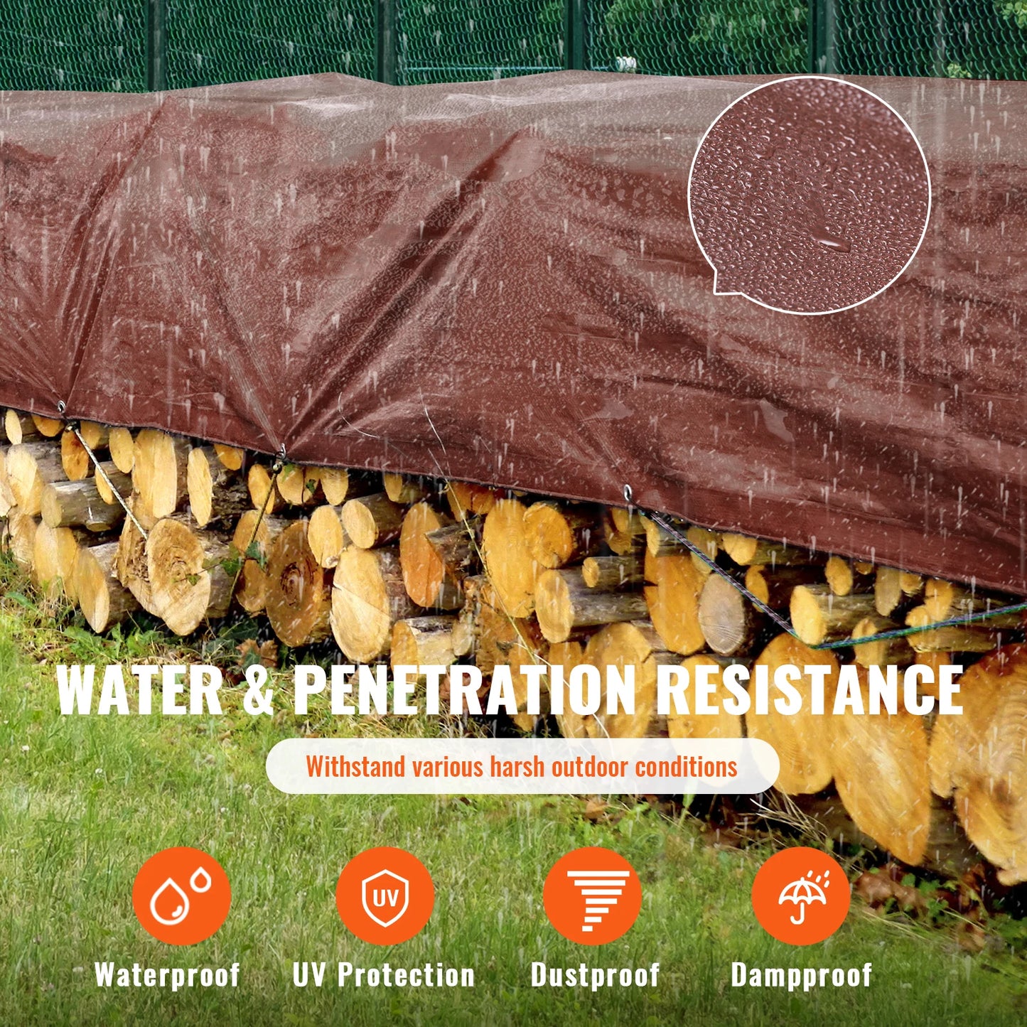 Heavy Duty Tarp 16 Mil Thick Waterproof Tear Proof