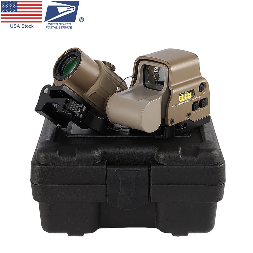 Tactical Magnifier Red Dot Combo Scope Optics QD Mount Weaver Fit 20MM Rail Mount