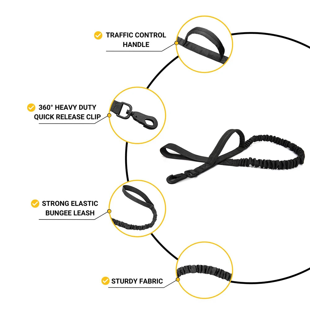 Reflective Dog Harness with 4 Metal Buckles