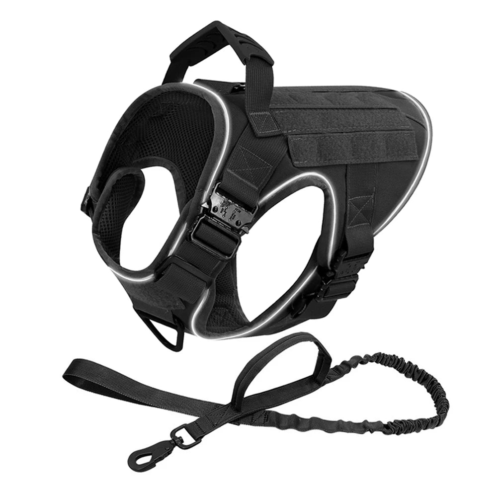 Reflective Dog Harness with 4 Metal Buckles