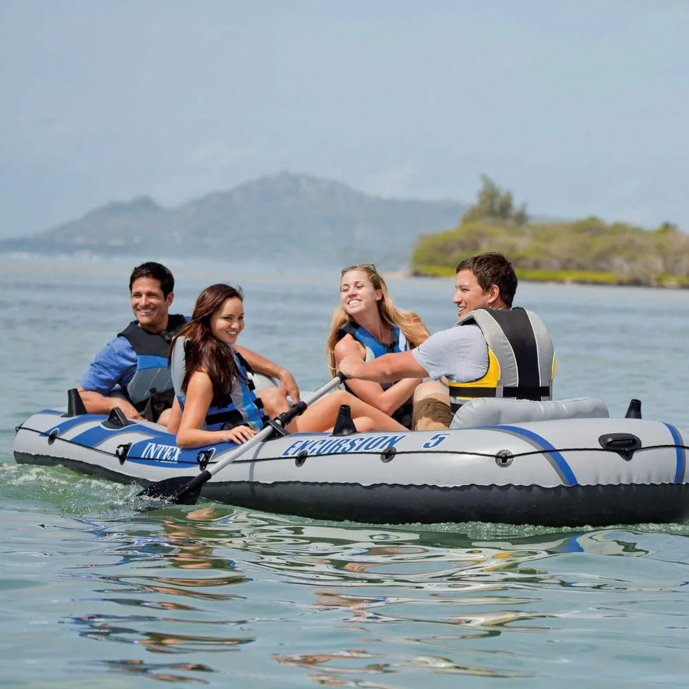 Inflatable Boat Deluxe 54in Boat Oars and High-Output Pump