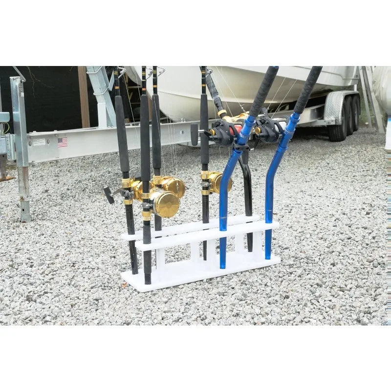 12 Pole Marine Board Fishing Rod Organizer Holder Rack for Garage