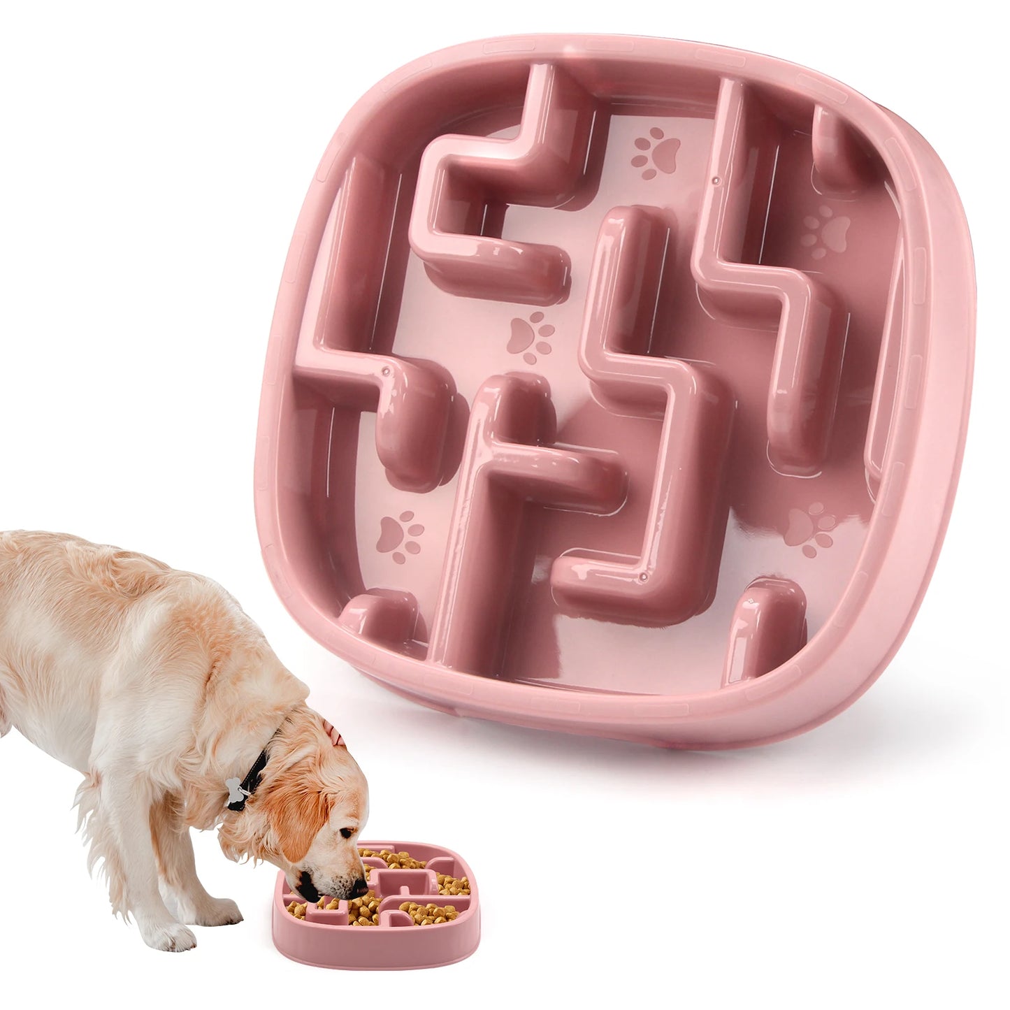Pet Dog Slow Feeder Bowl Fun Non Slip Anti-Gulping
