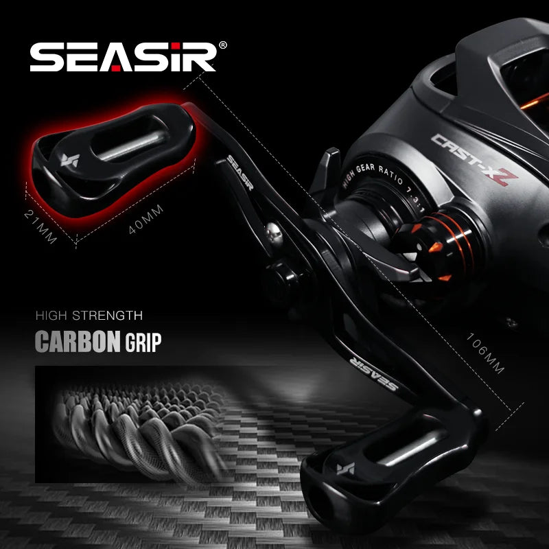 Baitcasting Reel 7.3:1 Hybrid Ceramic Bearing Carbon Fiber Washer