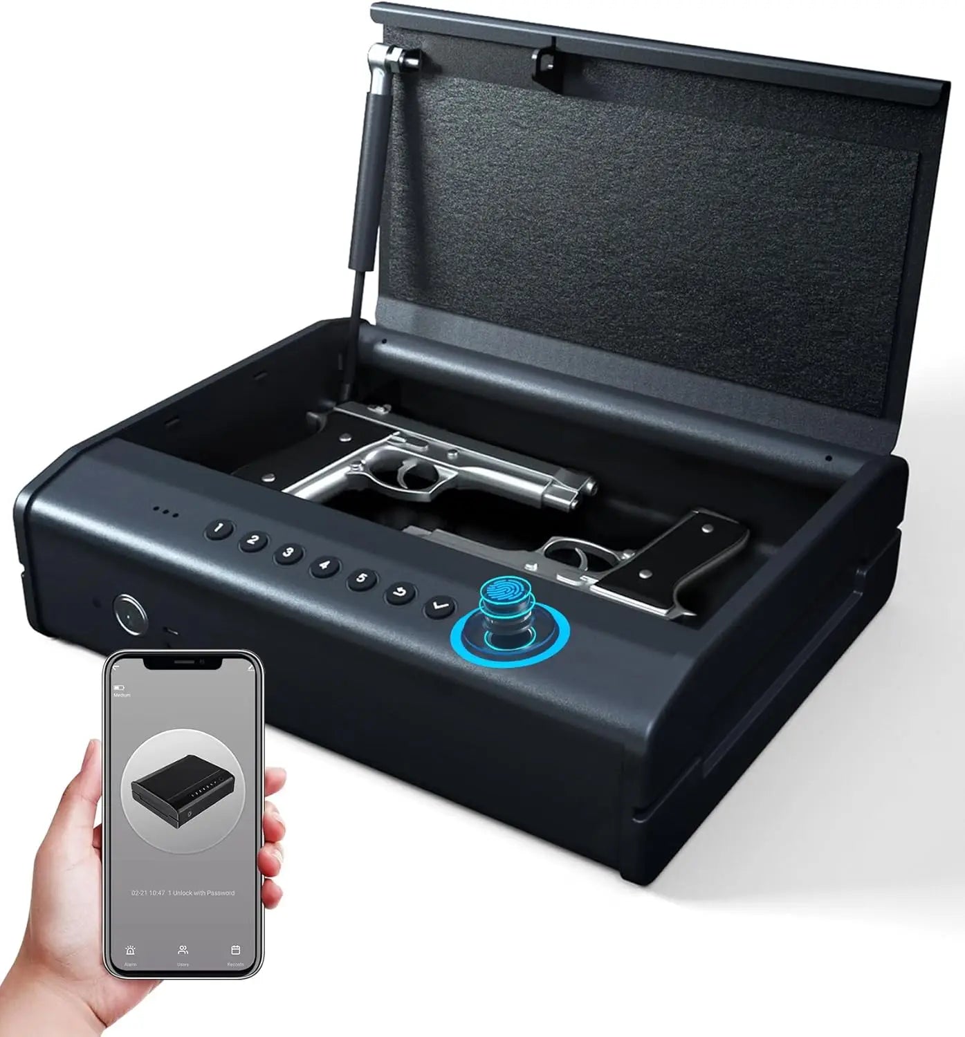 Gun Safe,For Handgun,With Fingerprint