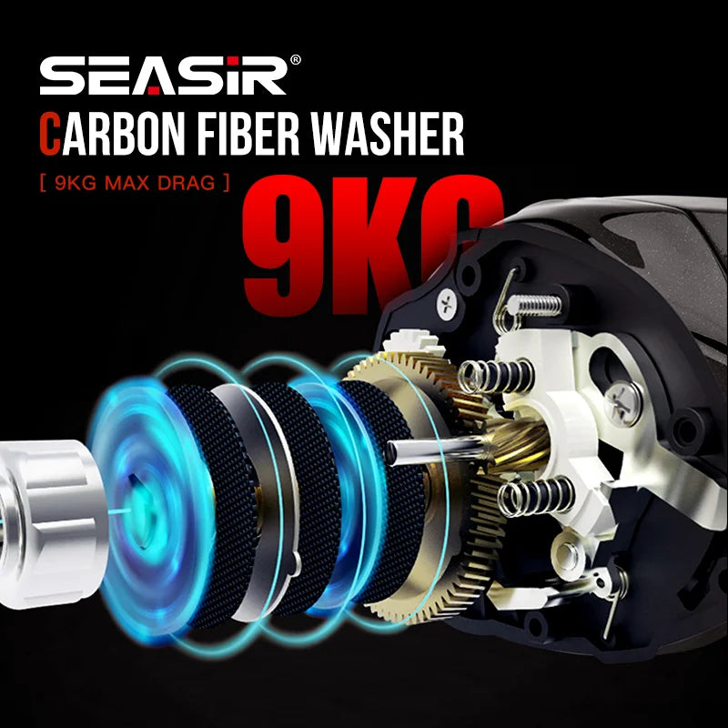 Baitcasting Reel 7.3:1 Hybrid Ceramic Bearing Carbon Fiber Washer