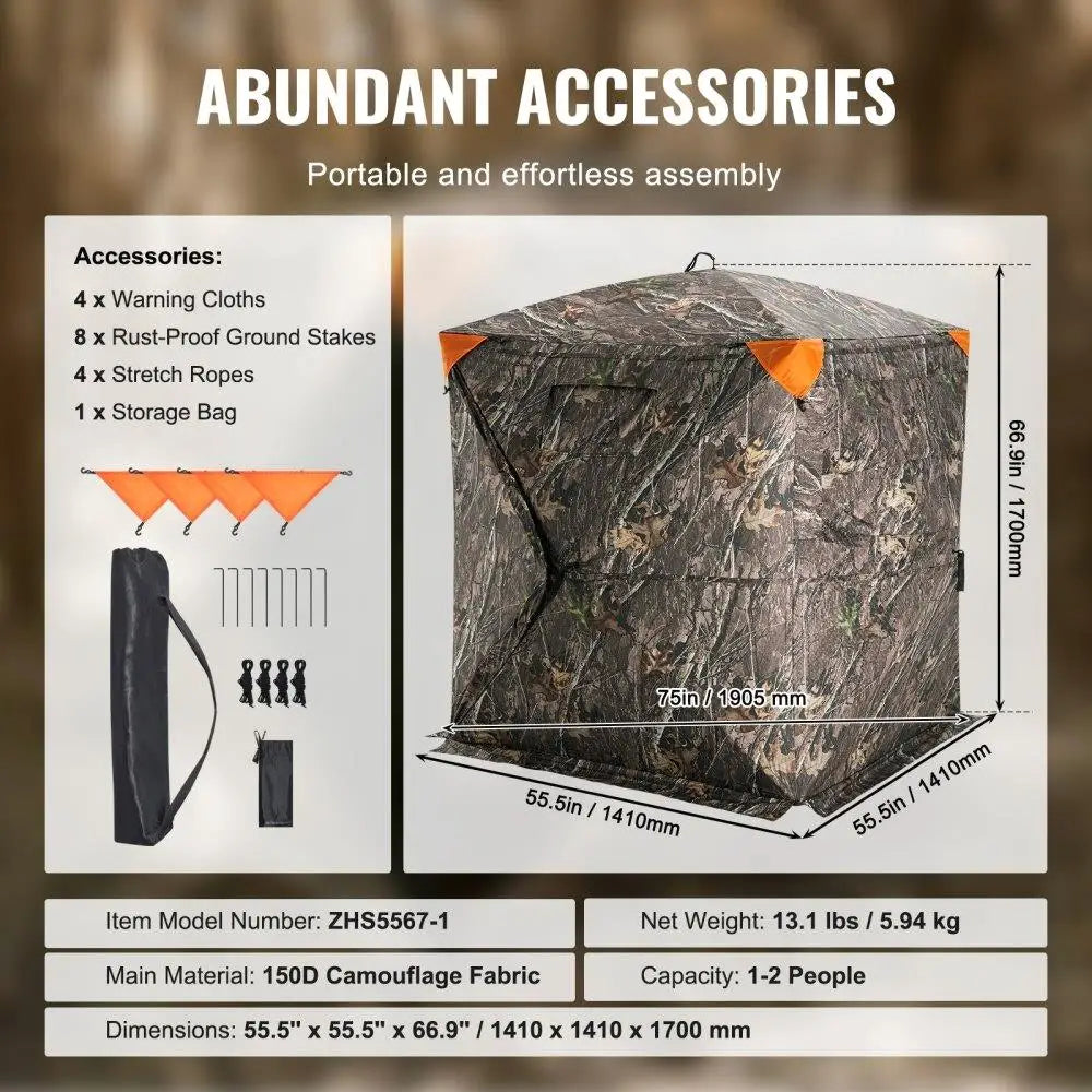 Portable 270 Degree See Through for Blind for 1-2 Persons Easy