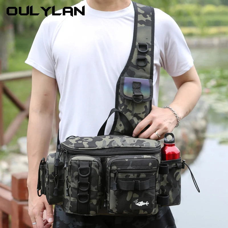 Fly Fishing Backpack with Rod Holder Sling Shoulder Bag
