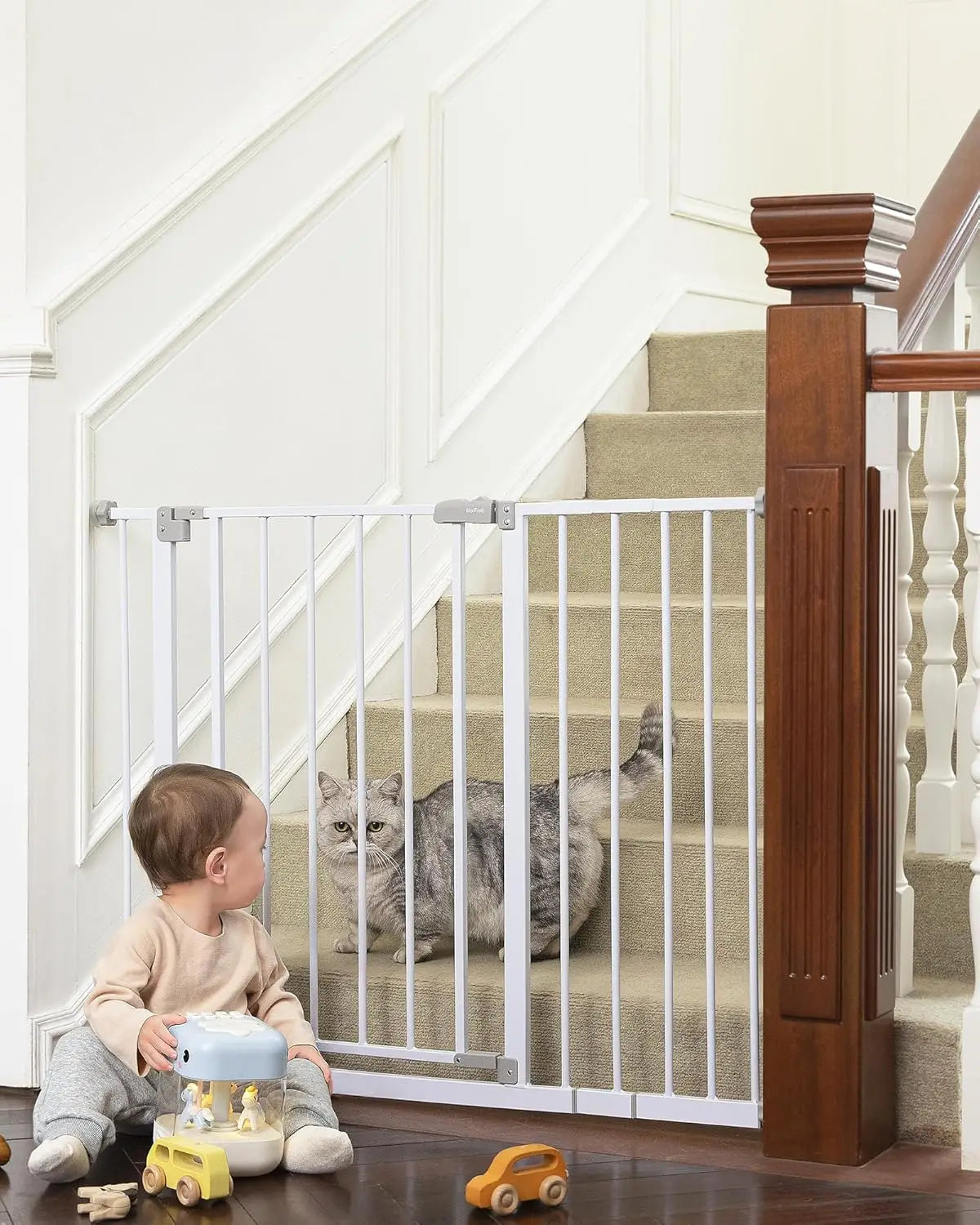 Wide Baby Gate for Stairs & Doorways, 30" Tall