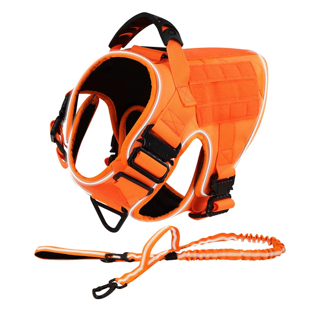 Reflective Dog Harness with 4 Metal Buckles