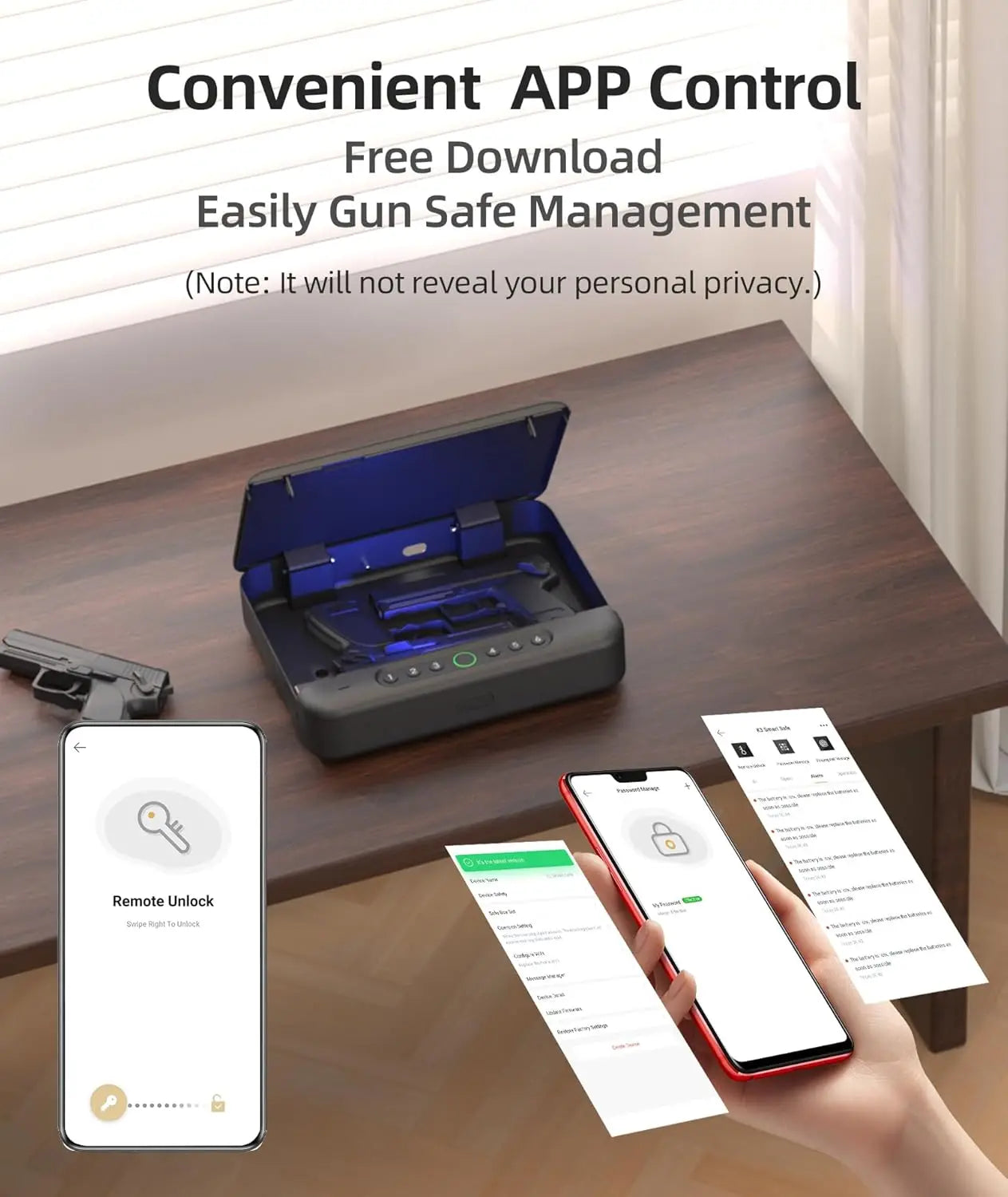 Gun Safe,For Handgun,With Fingerprint