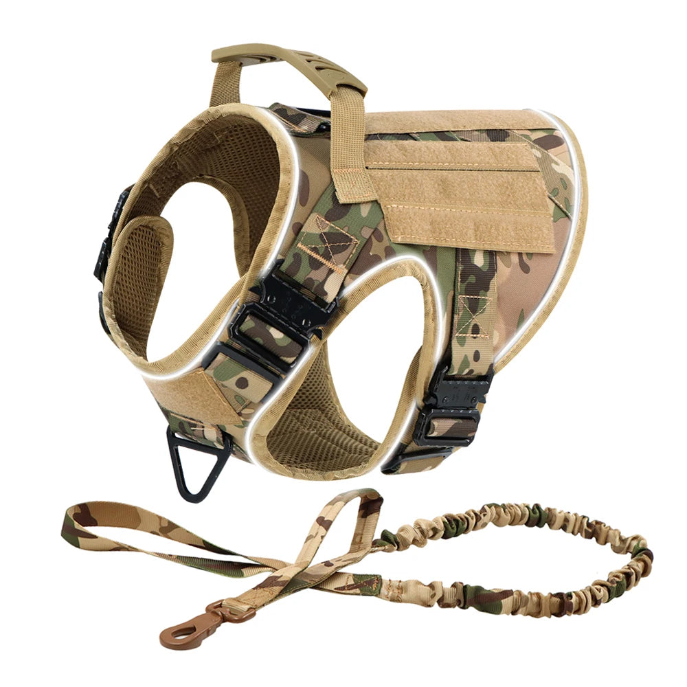 Reflective Dog Harness with 4 Metal Buckles