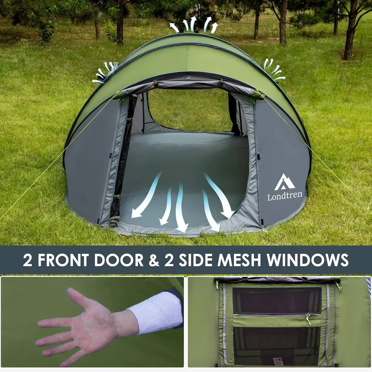 4 Person Easy Pop Up Tent Waterproof