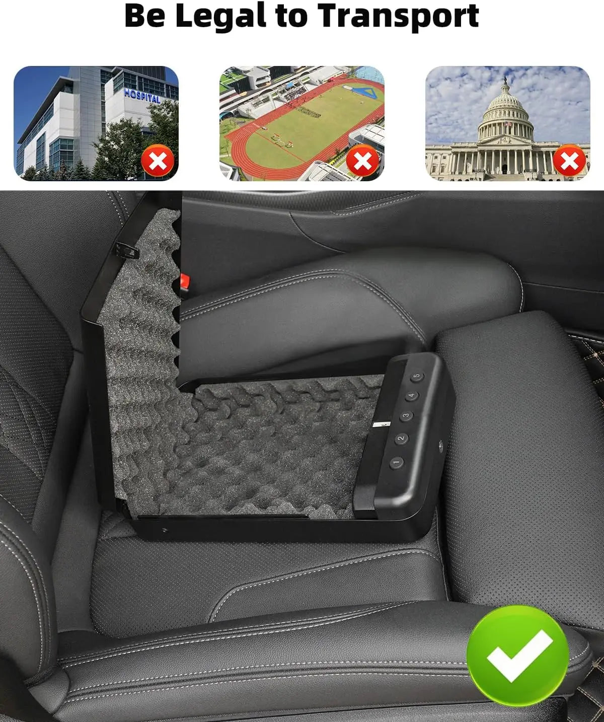 Pistol Safe Car Handgun Portable Keypad Gun Lock Box